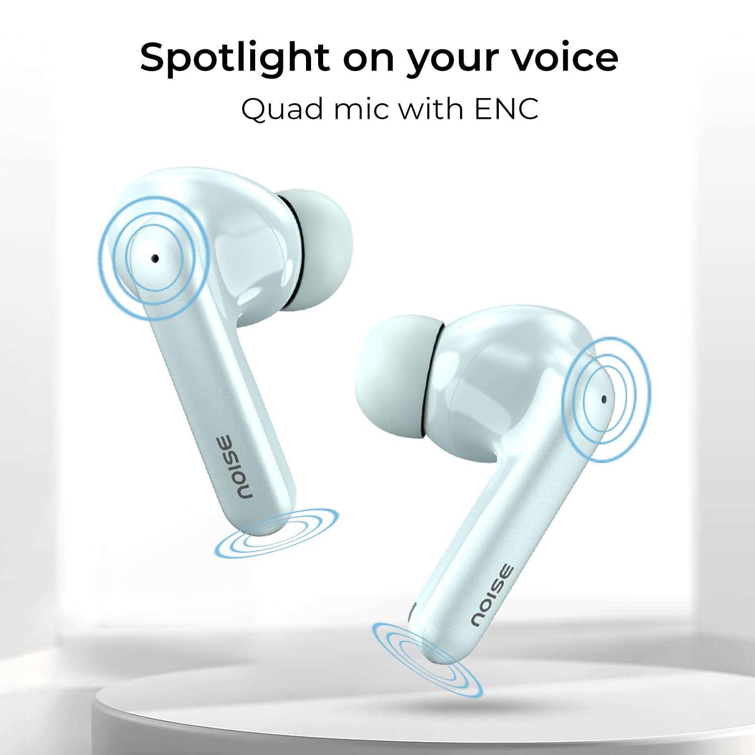 Noise Newly Launched Air Buds Pro 4 in-Ear Truly Wireless Earbuds with Metallic Finish, Hybrid ANC (Upto 40dB), 50H of Playtime, Dual Pairing, Spatial Audio, BT v5.3(Lake Blue) - Nalanda Enterprises