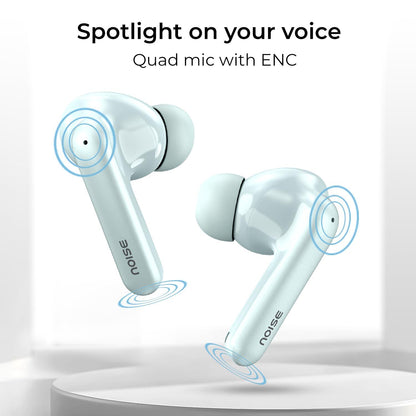 Noise Newly Launched Air Buds Pro 4 in-Ear Truly Wireless Earbuds with Metallic Finish, Hybrid ANC (Upto 40dB), 50H of Playtime, Dual Pairing, Spatial Audio, BT v5.3(Lake Blue) - Nalanda Enterprises