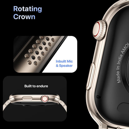Fire-Boltt Brillia Smart Watch with 51.3mm (2.02 inch) AMOLED Display, Bluetooth Calling, SpO2, Heart Rate Monitoring, 120+ Sports Modes (Brillia, Black)