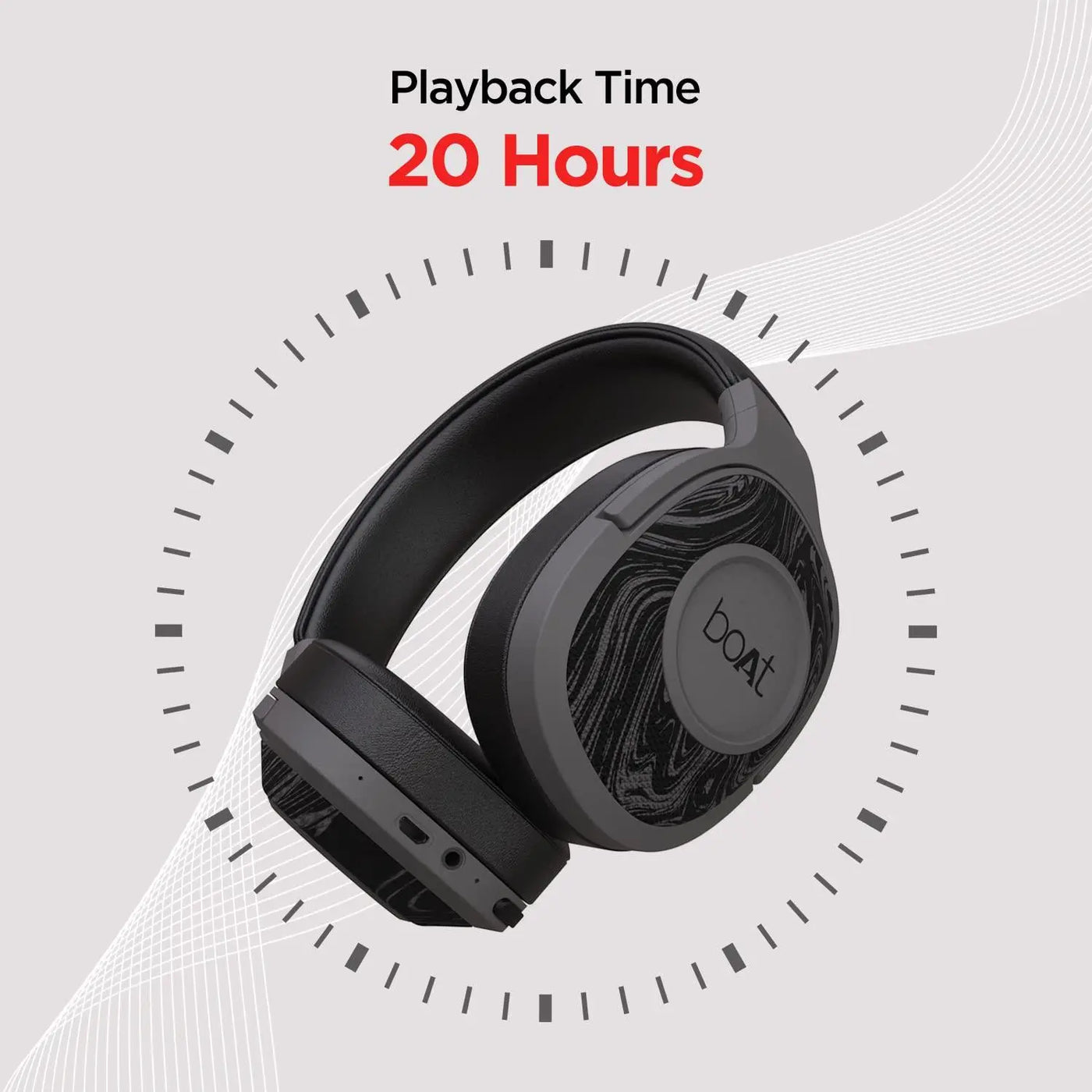 boAt Rockerz 558 Over Ear Bluetooth Headphones with Upto 20 Hours Playback, 50MM Drivers, Soft Padded Ear Cushions and Physical Noise Isolation(Black) - Nalanda Enterprises