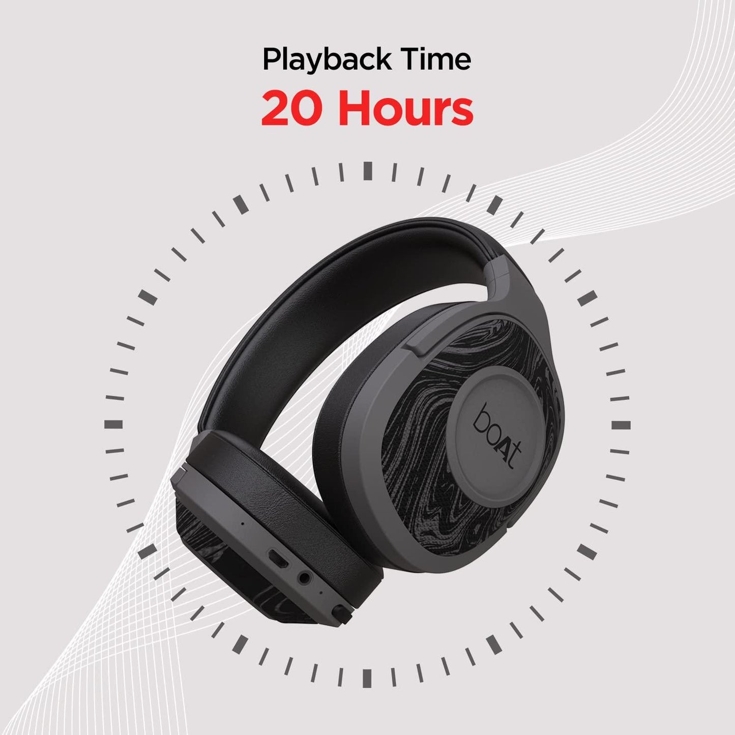 boAt Rockerz 558 Over Ear Bluetooth Headphones with Upto 20 Hours Playback, 50MM Drivers, Soft Padded Ear Cushions and Physical Noise Isolation(Black) - Nalanda Enterprises