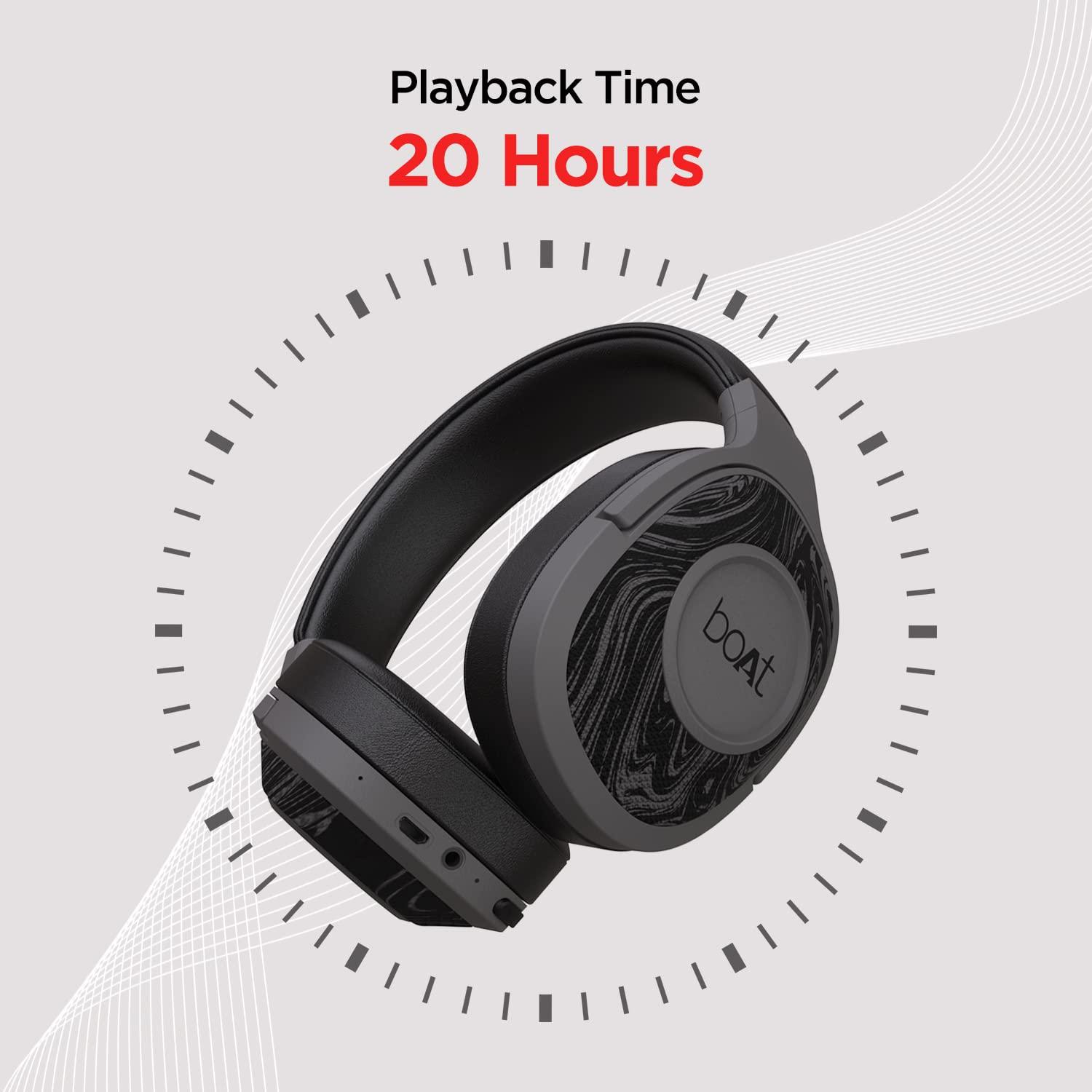 boAt Rockerz 558 Over Ear Bluetooth Headphones with Upto 20 Hours Playback, 50MM Drivers, Soft Padded Ear Cushions and Physical Noise Isolation(Black) - Nalanda Enterprises