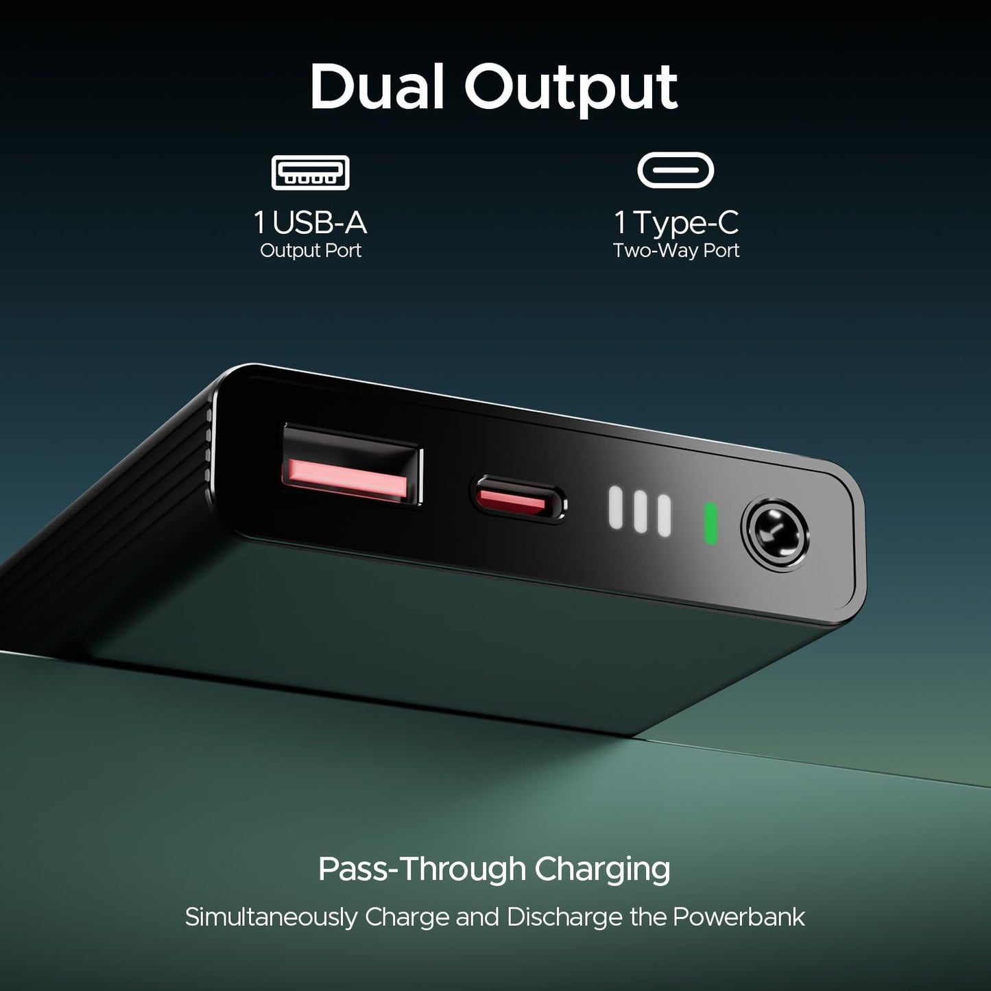 boAt EnergyShroom PB300 Air 10000 mAh 22.5W Pocket Size Power Bank with Compact and Lightweight Design, LED Battery Display, 12 Layer Smart IC Protection & Smart Power Management(Carbon Black) - Nalanda Enterprises