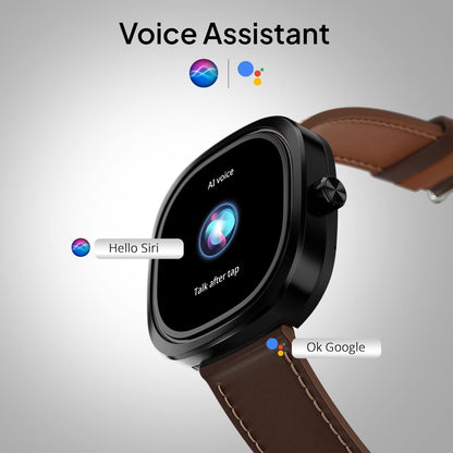 Fire-Boltt Collide 1.32" Display Smartwatch, Bluetooth Calling with Body Shielding Metal Paint, Single BT Connection, BT 2.0 Ultra Low Power Consumption, SpO2 (Silver Black)