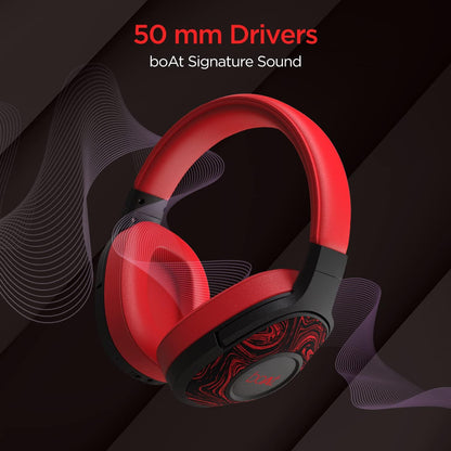 boAt Rockerz 558 Over Ear Bluetooth Headphones with Upto 20 Hours Playback, 50MM Drivers, Soft Padded Ear Cushions and Physical Noise Isolation(Black) - Nalanda Enterprises