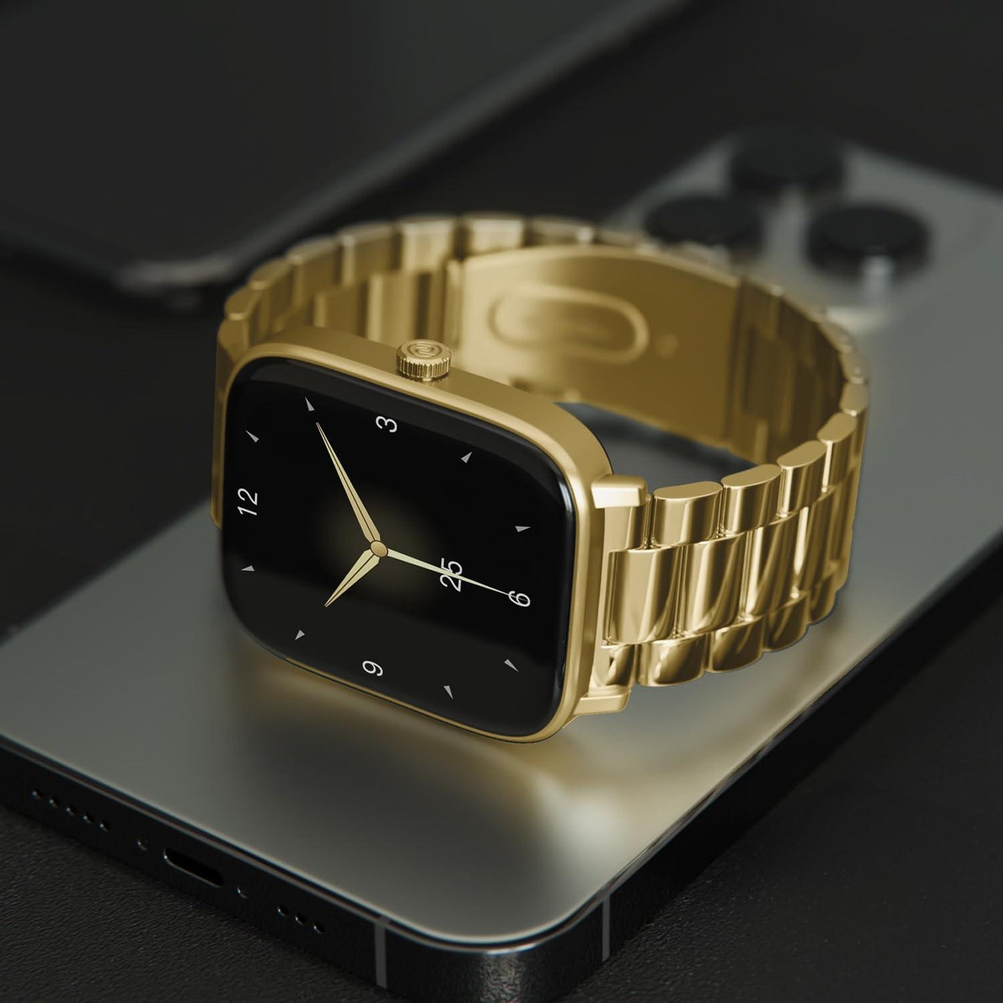 Noise New Macro Smart Watch with 2.0” HD Display,Metallic Finish BT Calling, Functional Crown, 7 Days Battery Life, Sleep Tracking, 200+ Watch Faces (Elite Black) - Nalanda Enterprises