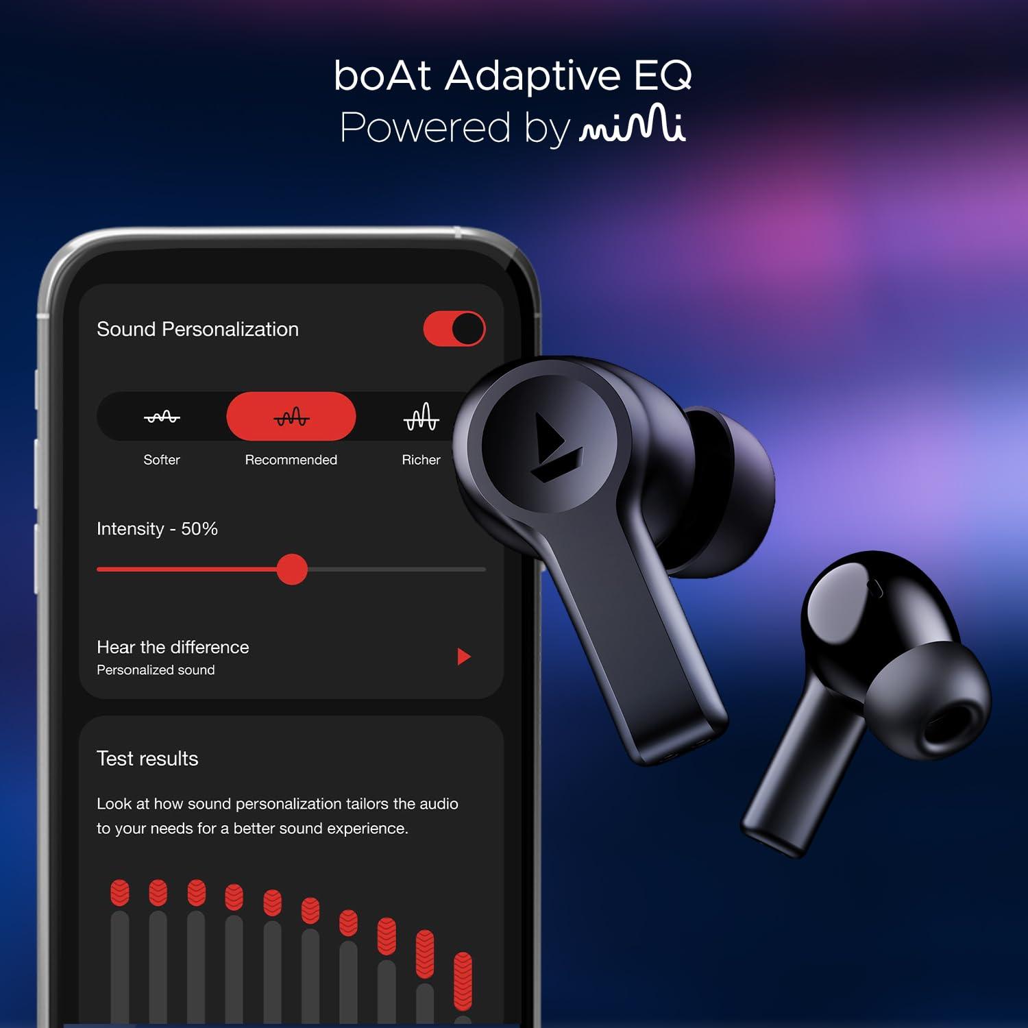 boAt Nirvana Lucid w/ 32 dB ANC, Multi-Point Connectivity, in-Ear Detection, 60HRS Playback, Hearables App, 4 Mics ENx, IPX5 Truly Wireless in Ear Earbuds, TWS Ear Buds - Nalanda Enterprises
