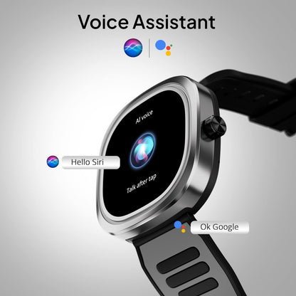 Fire-Boltt Collide 1.32" Display Smartwatch, Bluetooth Calling with Body Shielding Metal Paint, Single BT Connection, BT 2.0 Ultra Low Power Consumption, SpO2 (Silver Black)