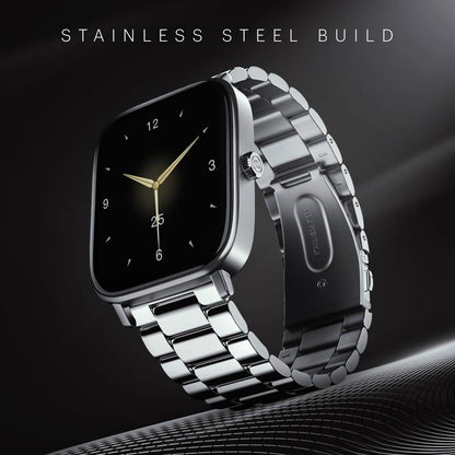 Noise New Macro Smart Watch with 2.0” HD Display,Metallic Finish BT Calling, Functional Crown, 7 Days Battery Life, Sleep Tracking, 200+ Watch Faces (Elite Black) - Nalanda Enterprises