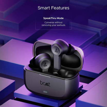 boAt Nirvana Lucid w/ 32 dB ANC, Multi-Point Connectivity, in-Ear Detection, 60HRS Playback, Hearables App, 4 Mics ENx, IPX5 Truly Wireless in Ear Earbuds, TWS Ear Buds - Nalanda Enterprises