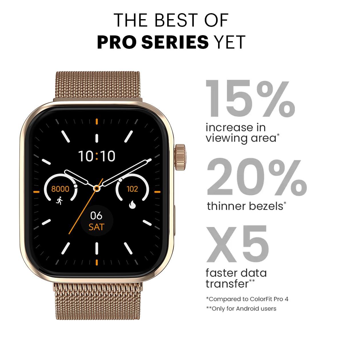 Noise ColorFit Pro 5 Max 1.96" AMOLED Display Smart Watch, BT Calling, Post Training Workout Analysis, VO2 Max, Rapid Health, 5X Faster Data Transfer - Jet Black - Nalanda Enterprises