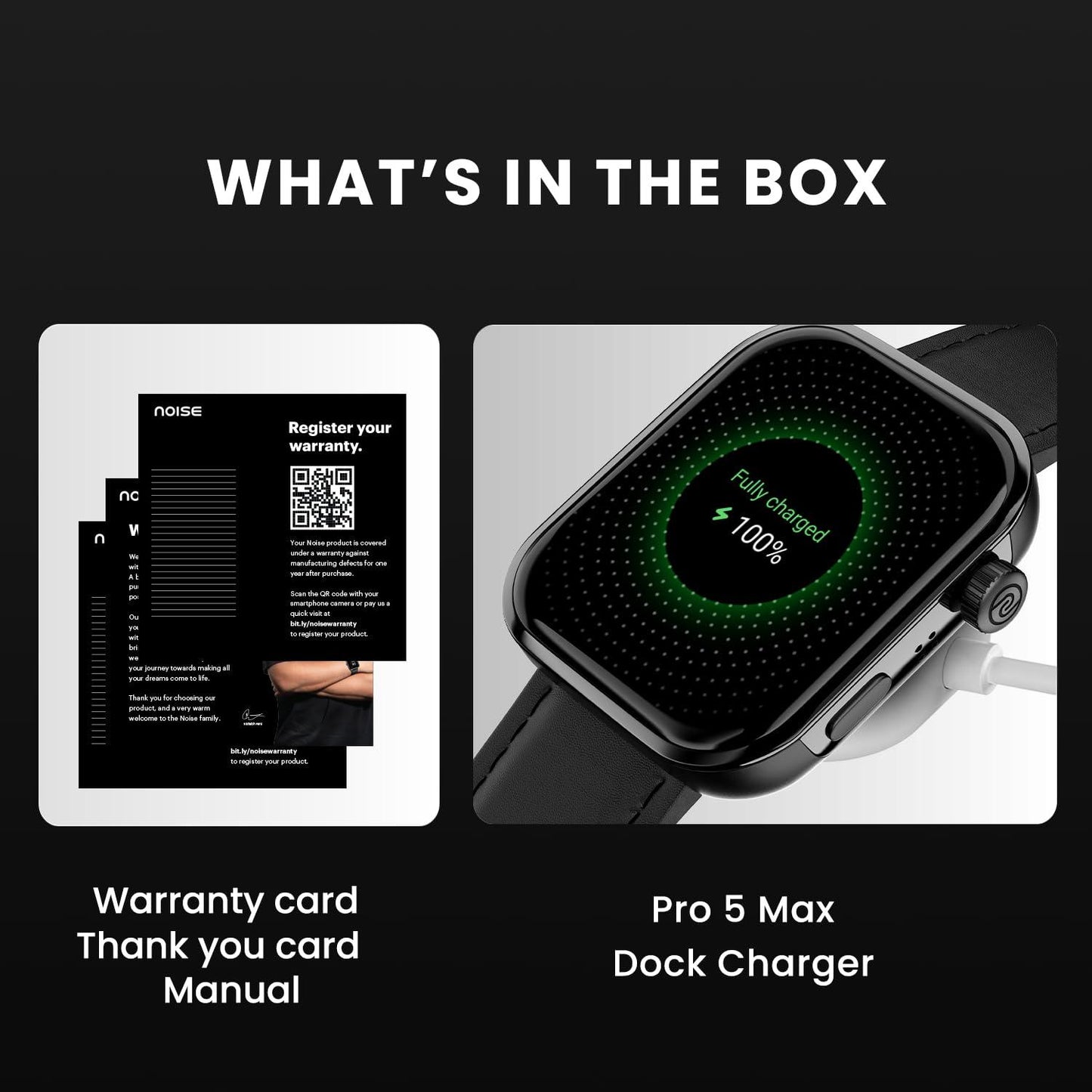 Noise ColorFit Pro 5 Max 1.96" AMOLED Display Smart Watch, BT Calling, Post Training Workout Analysis, VO2 Max, Rapid Health, 5X Faster Data Transfer - Jet Black - Nalanda Enterprises