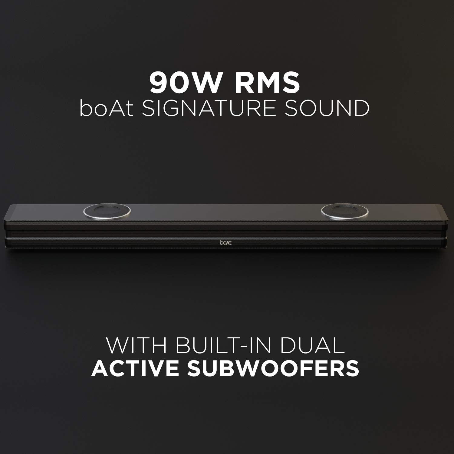 boAt Aavante Bar 4000DA with Dolby Atmos 3D 200 W Bluetooth Soundbar (Premium Black, 2.1 Channel) - Nalanda Enterprises