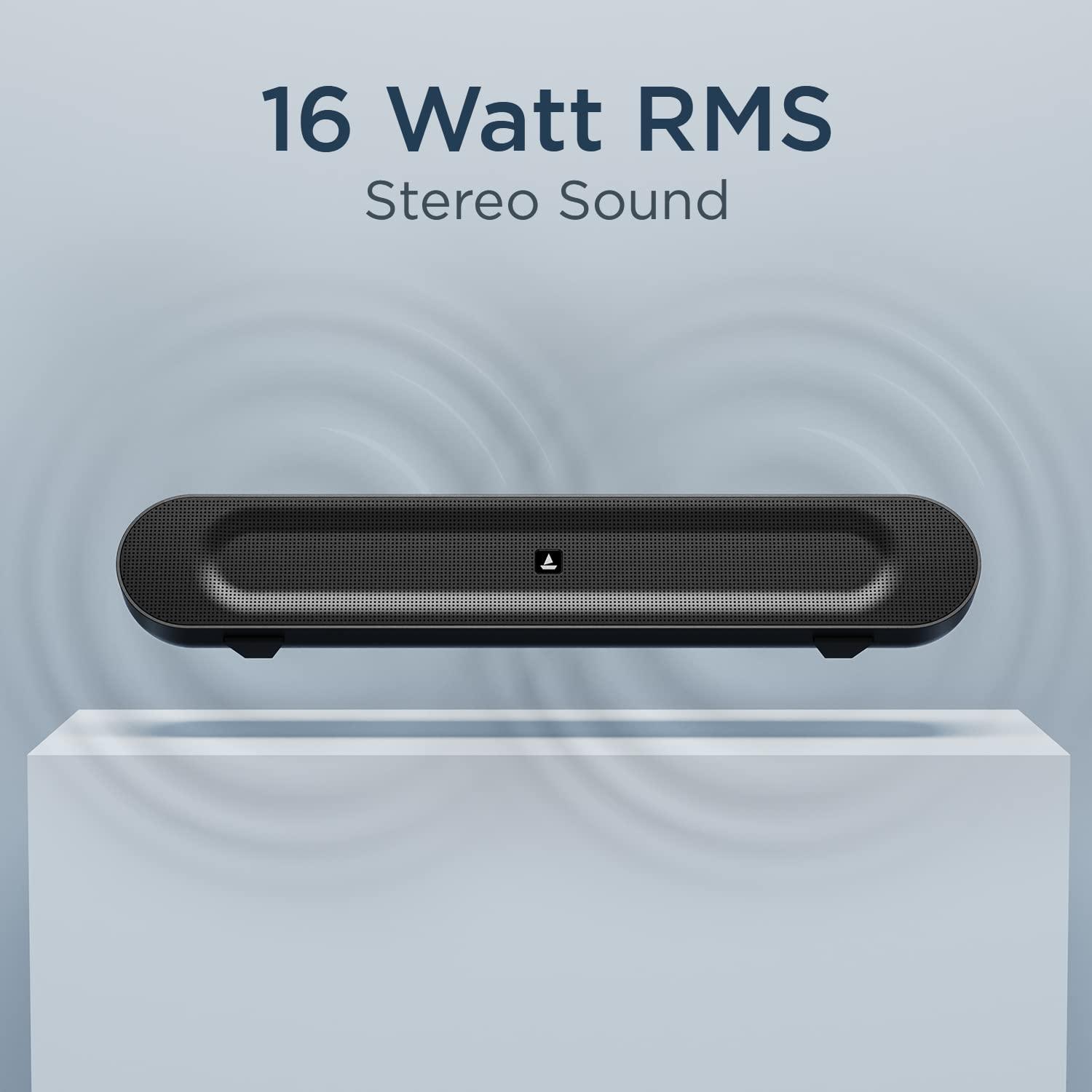boAt AAVANTE Bar 1800 120W 2.1 Channel Bluetooth Soundbar Signature Sound, Wireless Subwoofer, Multiple Connectivity Modes, Entertainment Modes(Premium Black) - Nalanda Enterprises