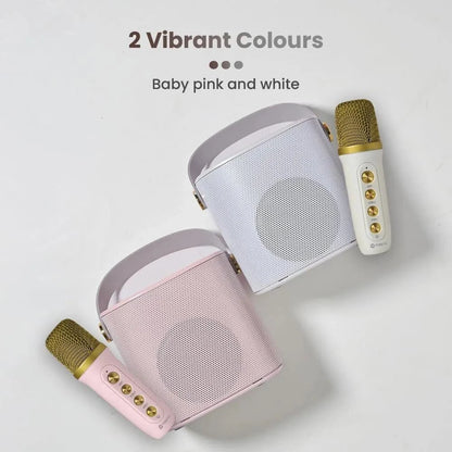 Toreto Jukebox Wireless Bluetooth Speaker 10W with Wireless Karaoke MIc IVoice Changing Feature | Deep Bass I USB I TWS I AUX I Outdoor Speaker with Carrying Strap - Nalanda Enterprises