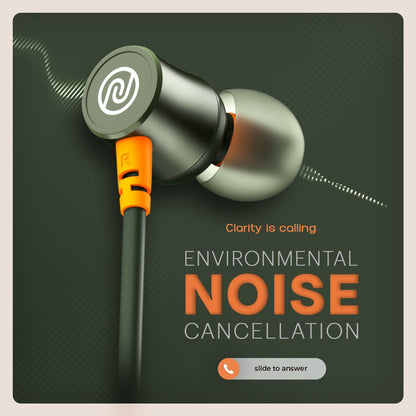 Noise Airwave Bluetooth in Ear Neckband with 50H of Playtime, 3 EQ Modes, ENC for Calling, Low Latency(Upto 50ms), 10mm Driver, BT v5.3(Jet Black) - Nalanda Enterprises