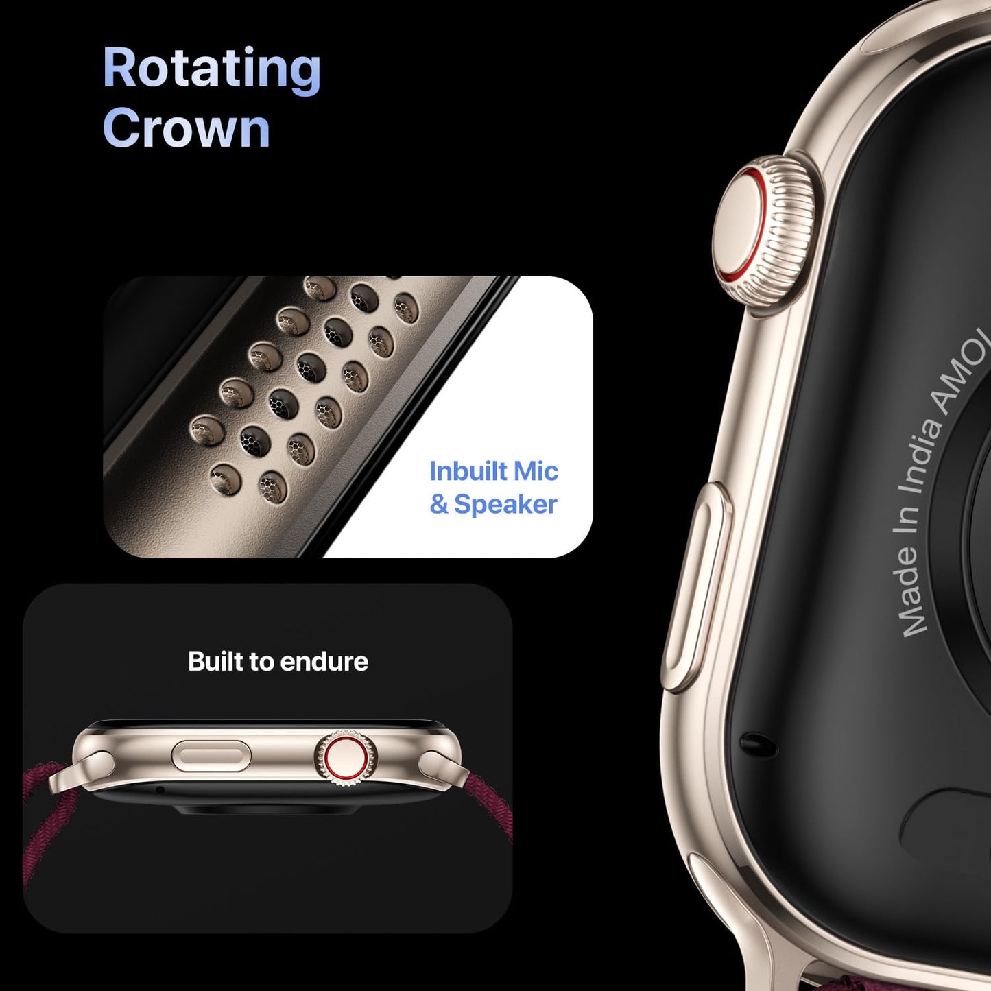 Fire-Boltt Brillia Smart Watch with 51.3mm (2.02 inch) AMOLED Display, Bluetooth Calling, SpO2, Heart Rate Monitoring, 120+ Sports Modes (Brillia, Black)