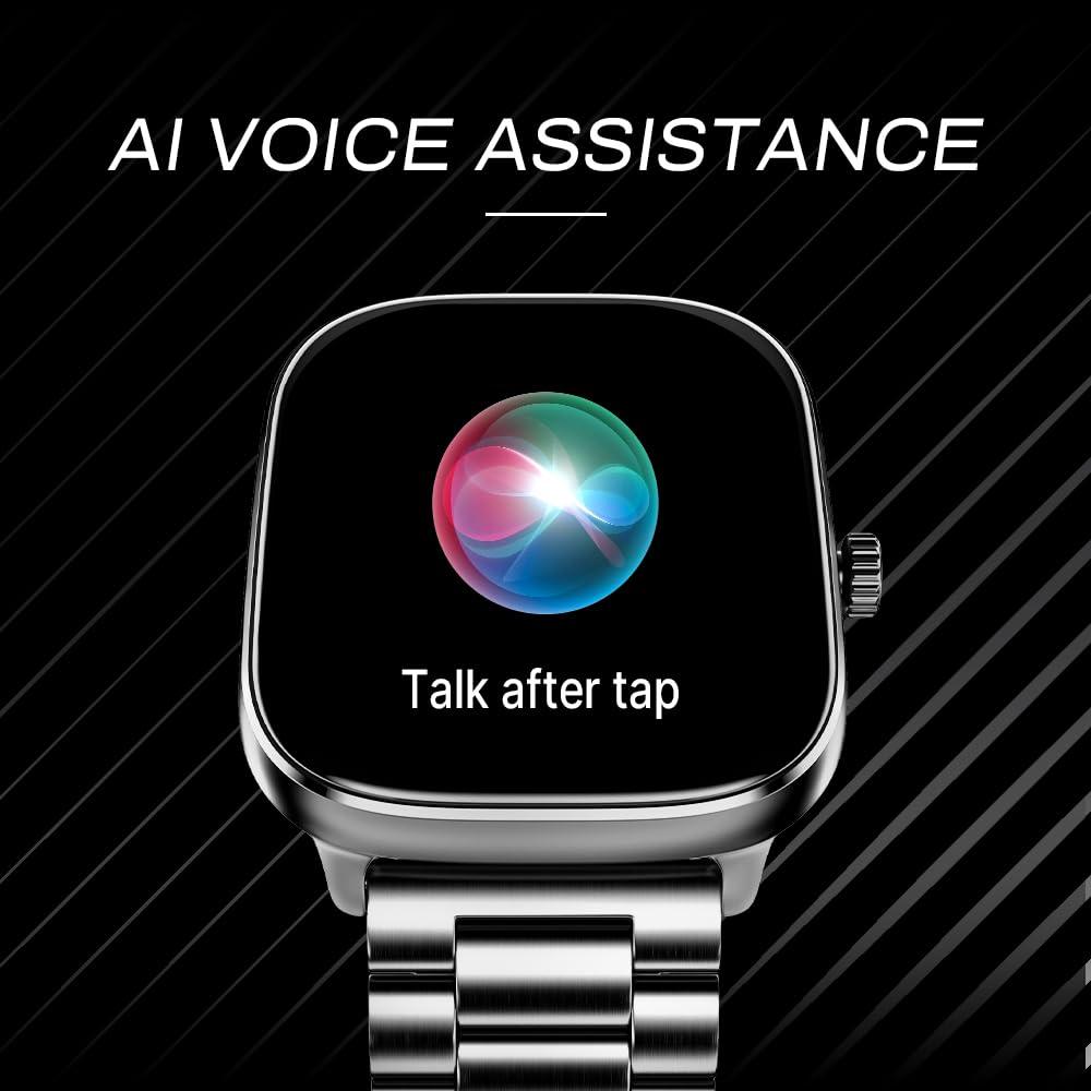 Noise New Macro Smart Watch with 2.0” HD Display,Metallic Finish BT Calling, Functional Crown, 7 Days Battery Life, Sleep Tracking, 200+ Watch Faces (Elite Black) - Nalanda Enterprises