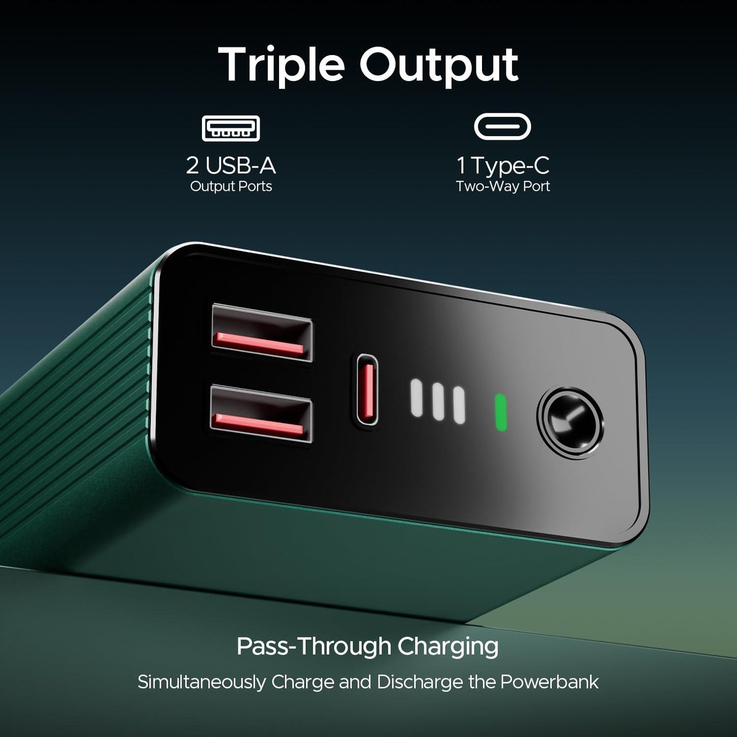boAt Newly Launched Pocket Energyshroom PB400 Pro 20000mAh | Compact Power Bank w/Type-C Input (2-Way Port), 3X Output Ports,2-Way 22.5W Fast Charging, Pass-Through Charging(Carbon Black) - Nalanda Enterprises