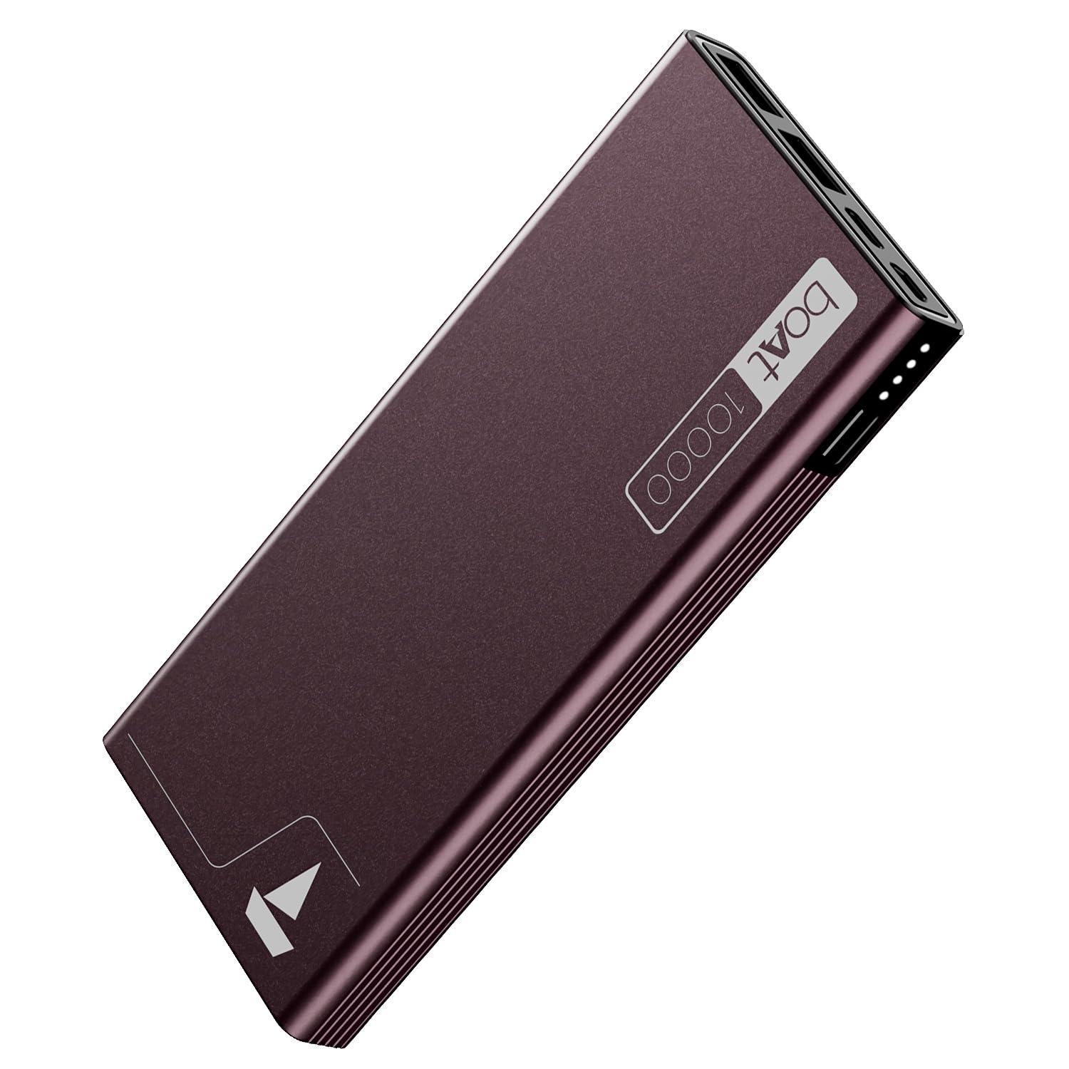 boAt EnergyShroom PB300 Air 10000 mAh 22.5W Pocket Size Power Bank with Compact and Lightweight Design, LED Battery Display, 12 Layer Smart IC Protection & Smart Power Management(Carbon Black) - Nalanda Enterprises