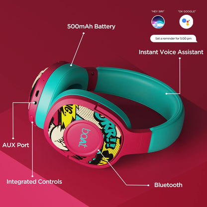 boAt Rockerz 558 Over Ear Bluetooth Headphones with Upto 20 Hours Playback, 50MM Drivers, Soft Padded Ear Cushions and Physical Noise Isolation(Black) - Nalanda Enterprises