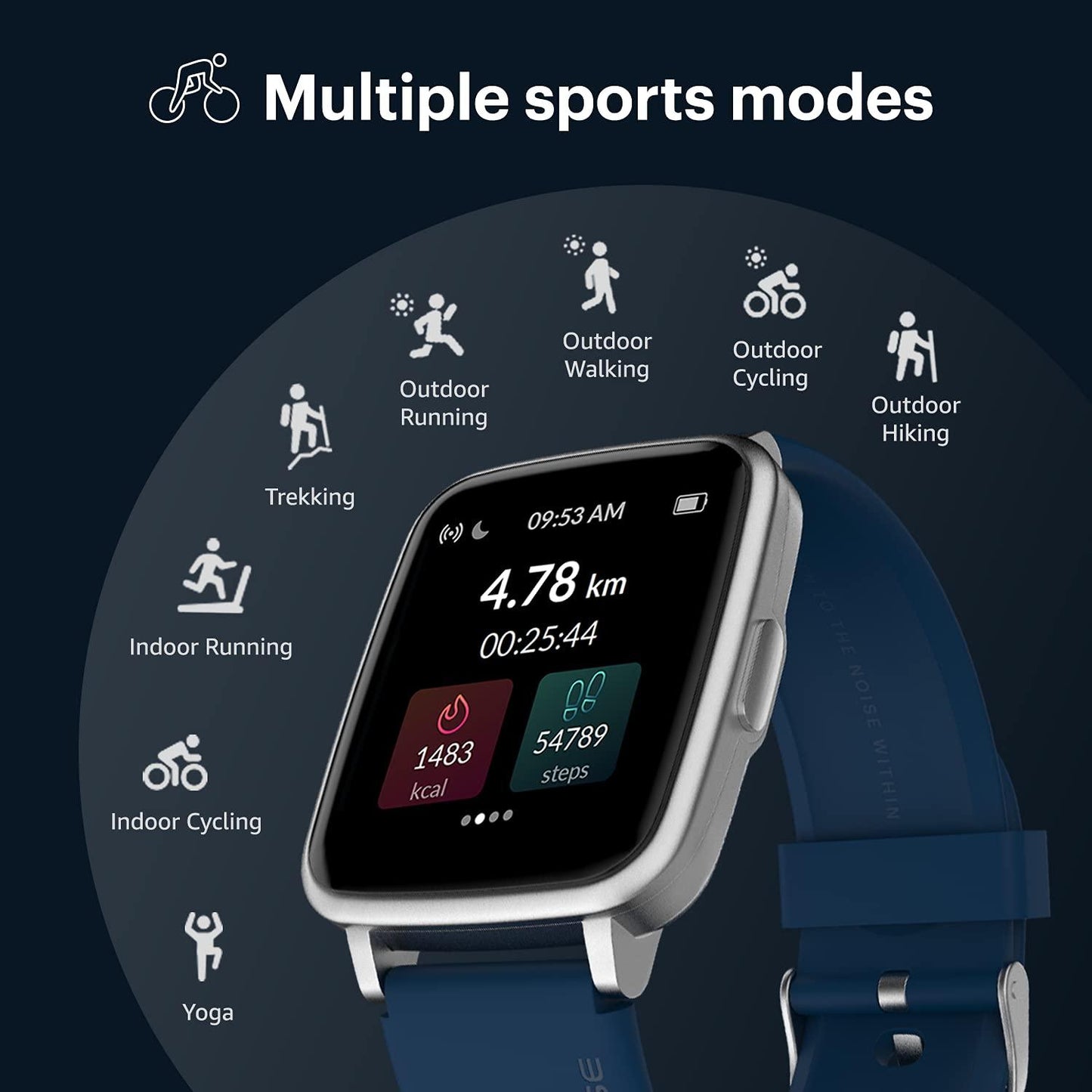 Noise New Macro Smart Watch with 2.0” HD Display,Metallic Finish BT Calling, Functional Crown, 7 Days Battery Life, Sleep Tracking, 200+ Watch Faces (Elite Black) - Nalanda Enterprises