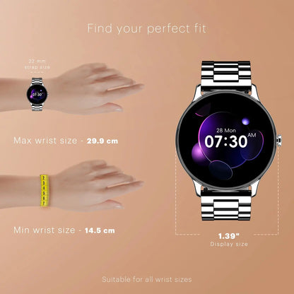 Noise Twist Go Round dial Smartwatch with BT Calling, 1.39" Display, Metal Build, 100+ Watch Faces, IP68, Sleep Tracking, 100+ Sports Modes, 24/7 Heart Rate Monitoring (Black Link) - Nalanda Enterprises