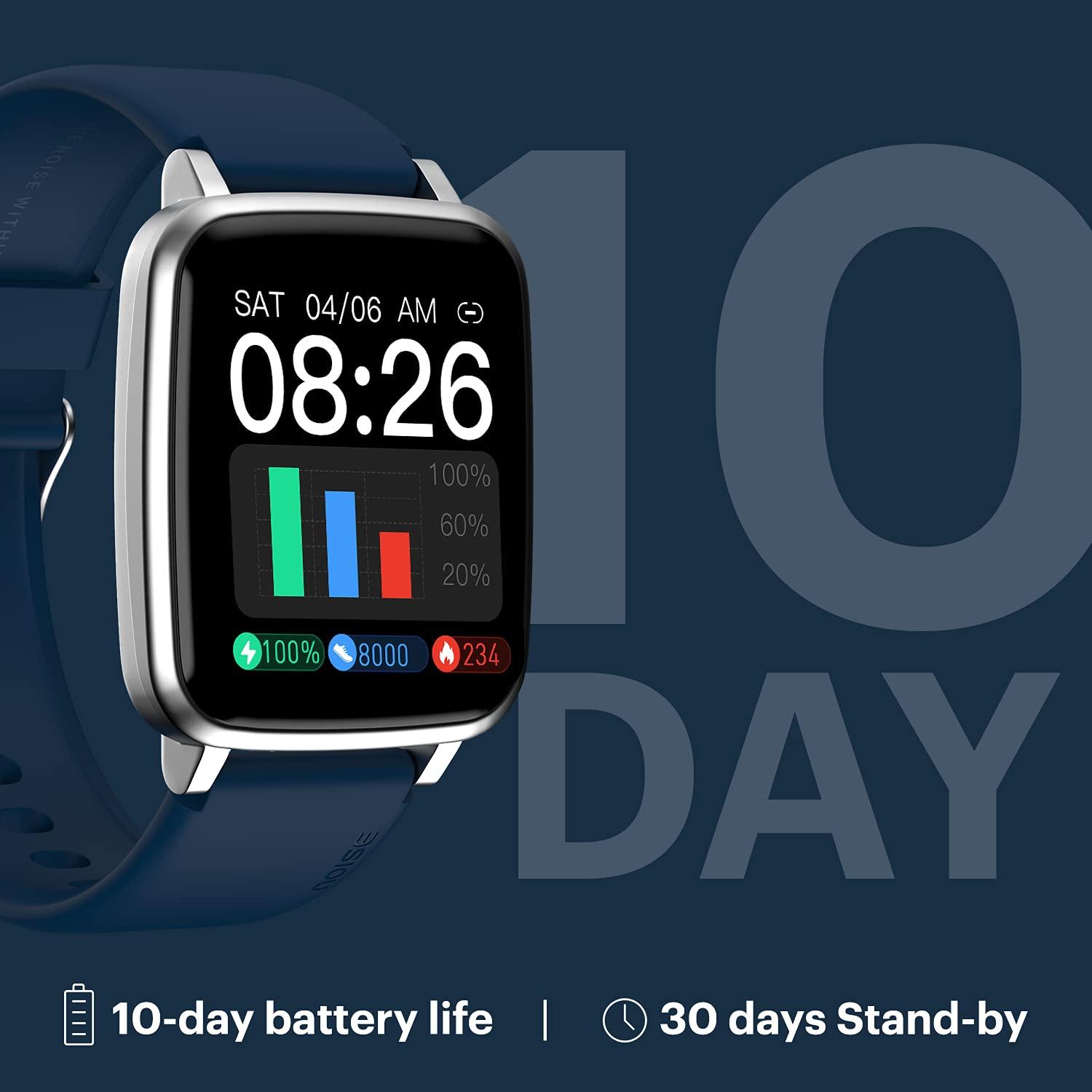 Noise New Macro Smart Watch with 2.0” HD Display,Metallic Finish BT Calling, Functional Crown, 7 Days Battery Life, Sleep Tracking, 200+ Watch Faces (Elite Black) - Nalanda Enterprises