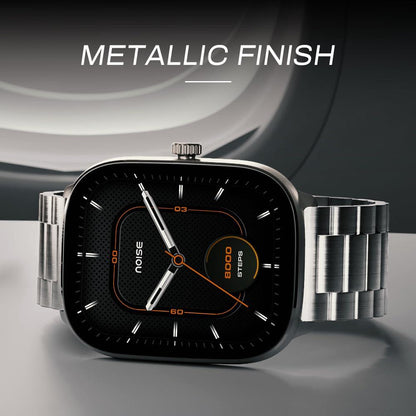 Noise New Macro Smart Watch with 2.0” HD Display,Metallic Finish BT Calling, Functional Crown, 7 Days Battery Life, Sleep Tracking, 200+ Watch Faces (Elite Black) - Nalanda Enterprises
