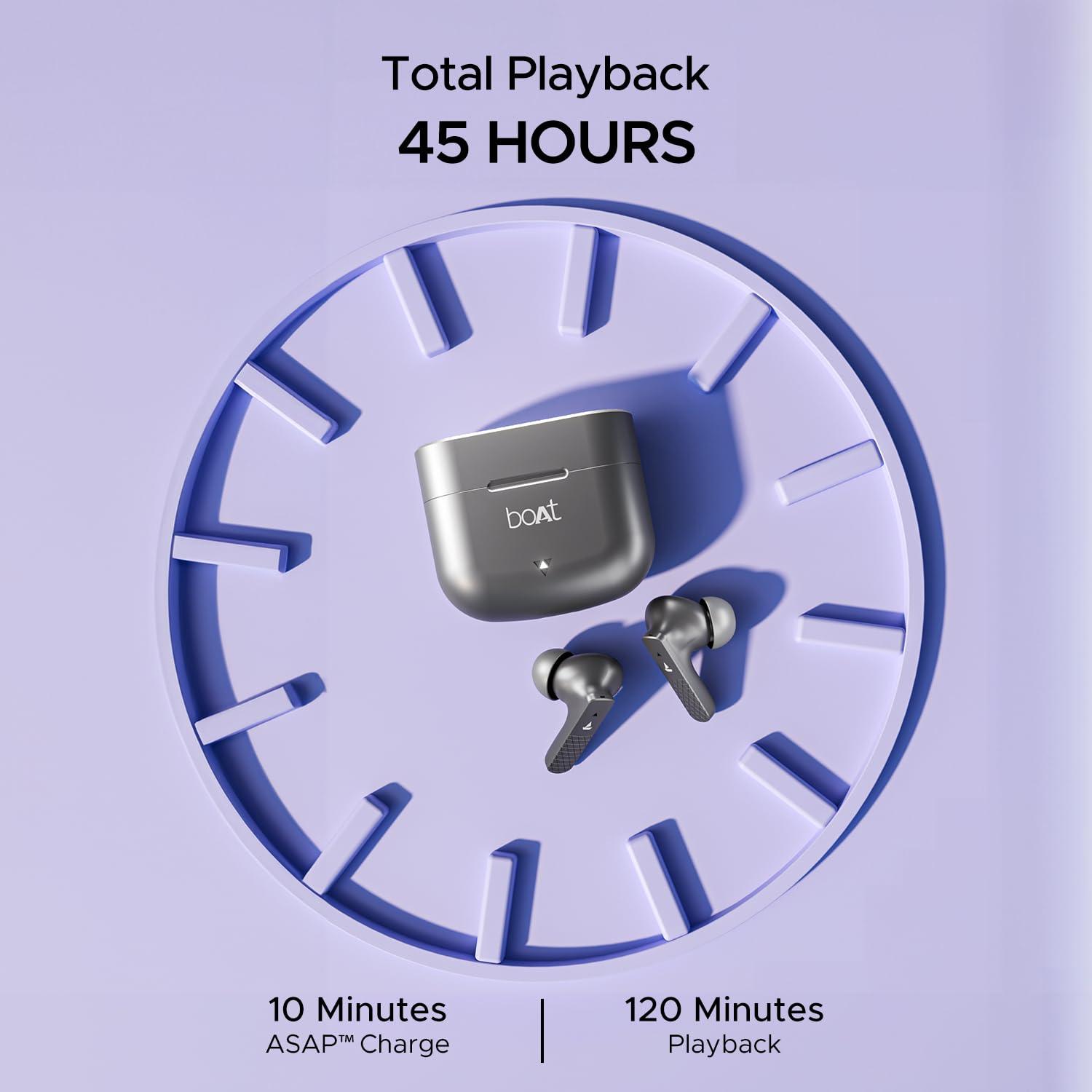 boAt Airdopes 91, 45HRS Battery, 50ms Low Latency, ENx Tech, Fast Charge, IPX4, IWP Tech, v5.3 Bluetooth Earbuds, TWS Ear Buds Wireless Earphones with mic - Nalanda Enterprises