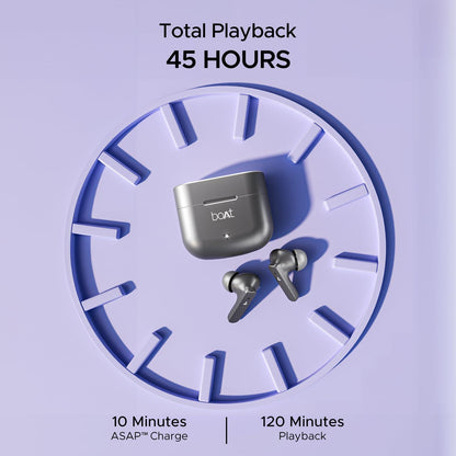 boAt Airdopes 91, 45HRS Battery, 50ms Low Latency, ENx Tech, Fast Charge, IPX4, IWP Tech, v5.3 Bluetooth Earbuds, TWS Ear Buds Wireless Earphones with mic - Nalanda Enterprises