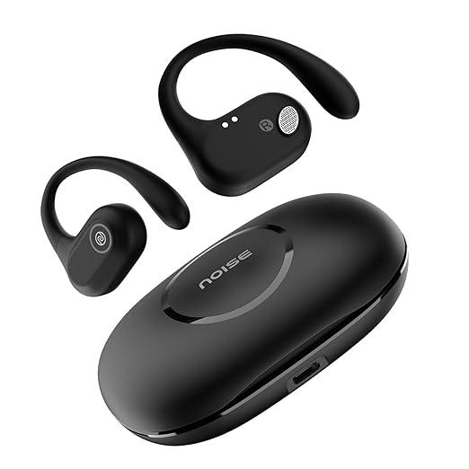 Noise Pure Pods Wireless Open Ear Earbuds with AirWave™ Technology,Up-to 80H Playtime,Quad Mic with ENC,16mm Neodymium Dynamic Driver,Detachable Pure Band,BTv5.3 (Power Black) - Nalanda Enterprises