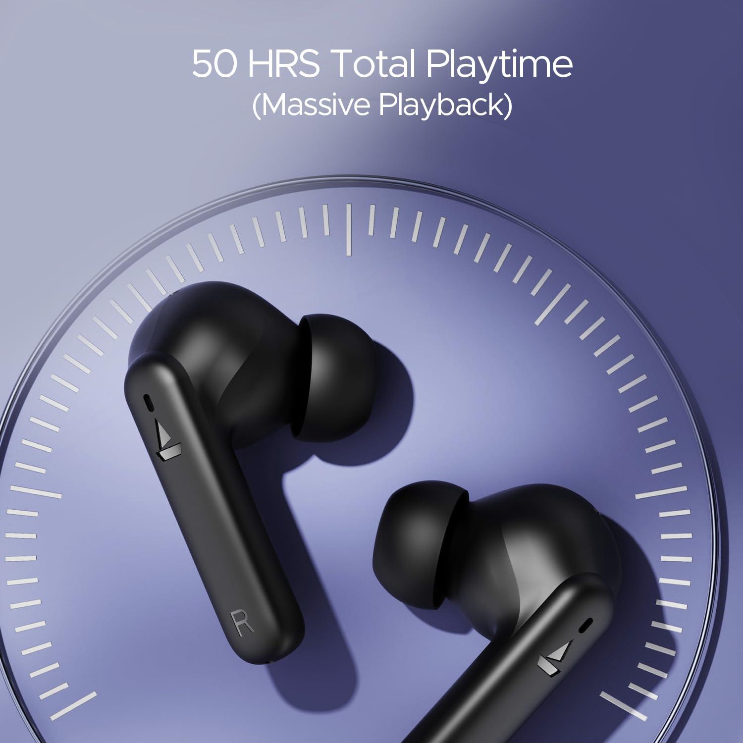 boAt Airdopes 170 TWS Earbuds with 50H Playtime, Quad Mics ENx™ Tech, Low Latency Mode, 13mm Drivers, ASAP™ Charge, IPX4, IWP™, Touch Controls & BT v5.3(Tranquil Blue) - Nalanda Enterprises
