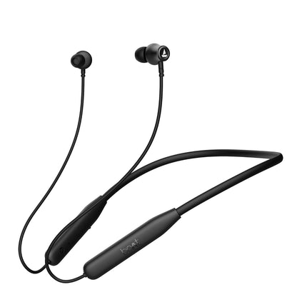 boAt Rockerz 111 Bluetooth Wireless Neckband with Up to 40 Hrs Playtime, Dual Device Pairing, Enx Tech, Beast Mode, ASAP Charging, Btv5.3, Ipx5,Type-C Interface & Magnetic in Ear Buds(Active Black) - Nalanda Enterprises