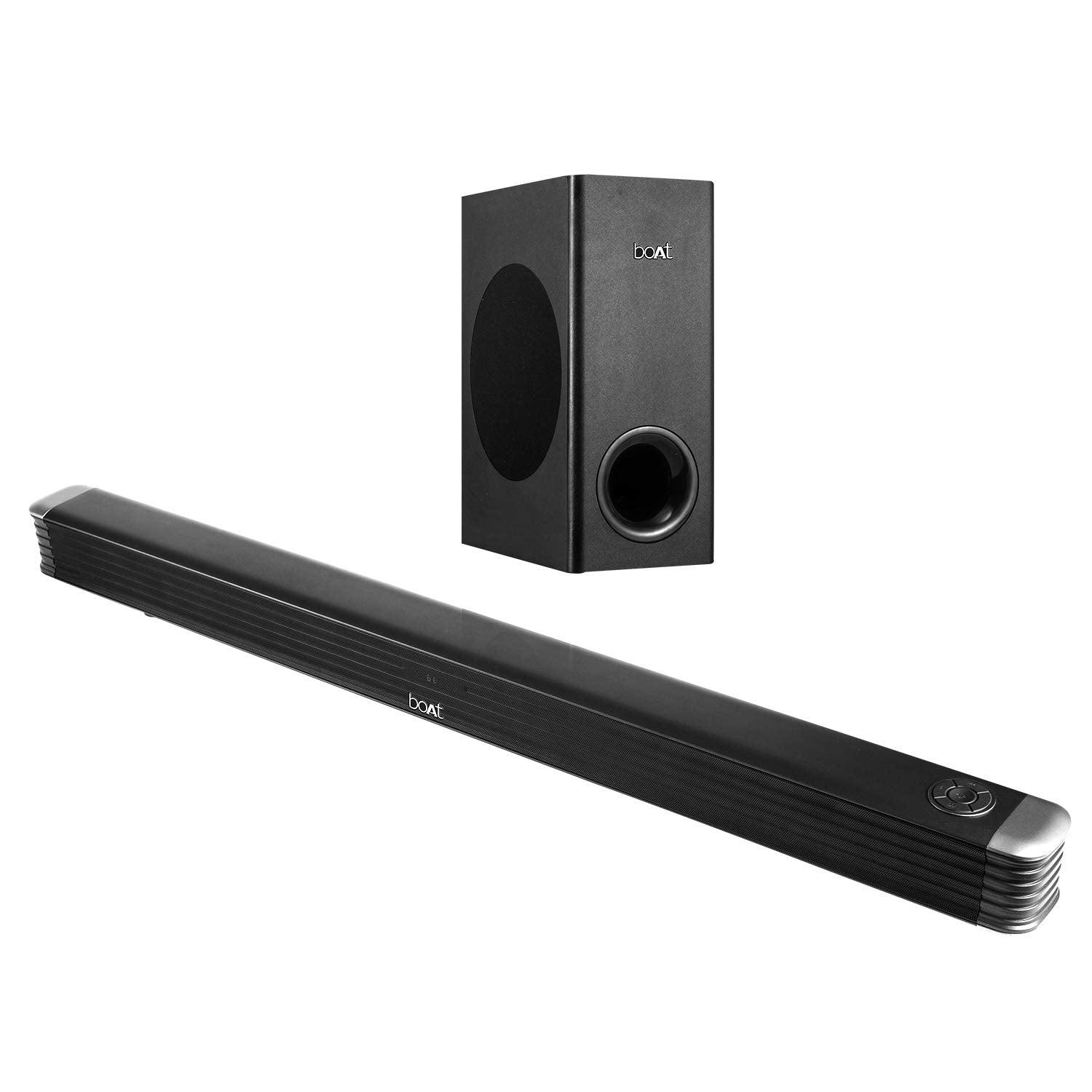 boAt AAVANTE Bar 1800 120W 2.1 Channel Bluetooth Soundbar Signature Sound, Wireless Subwoofer, Multiple Connectivity Modes, Entertainment Modes(Premium Black) - Nalanda Enterprises