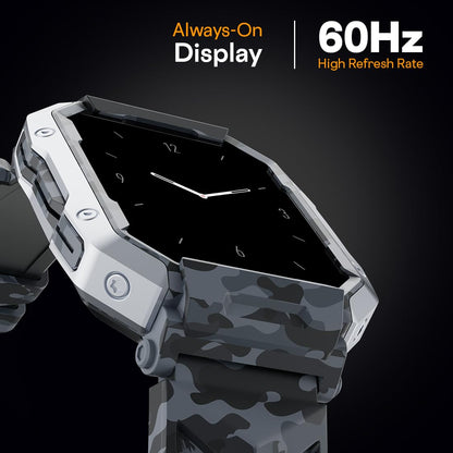 Fire-Boltt Strike Smart Watch 1.95” AMOLED Display, 800 NITS Brightness, 123 Sports Modes, Bluetooth Calling, Always On Mechanism