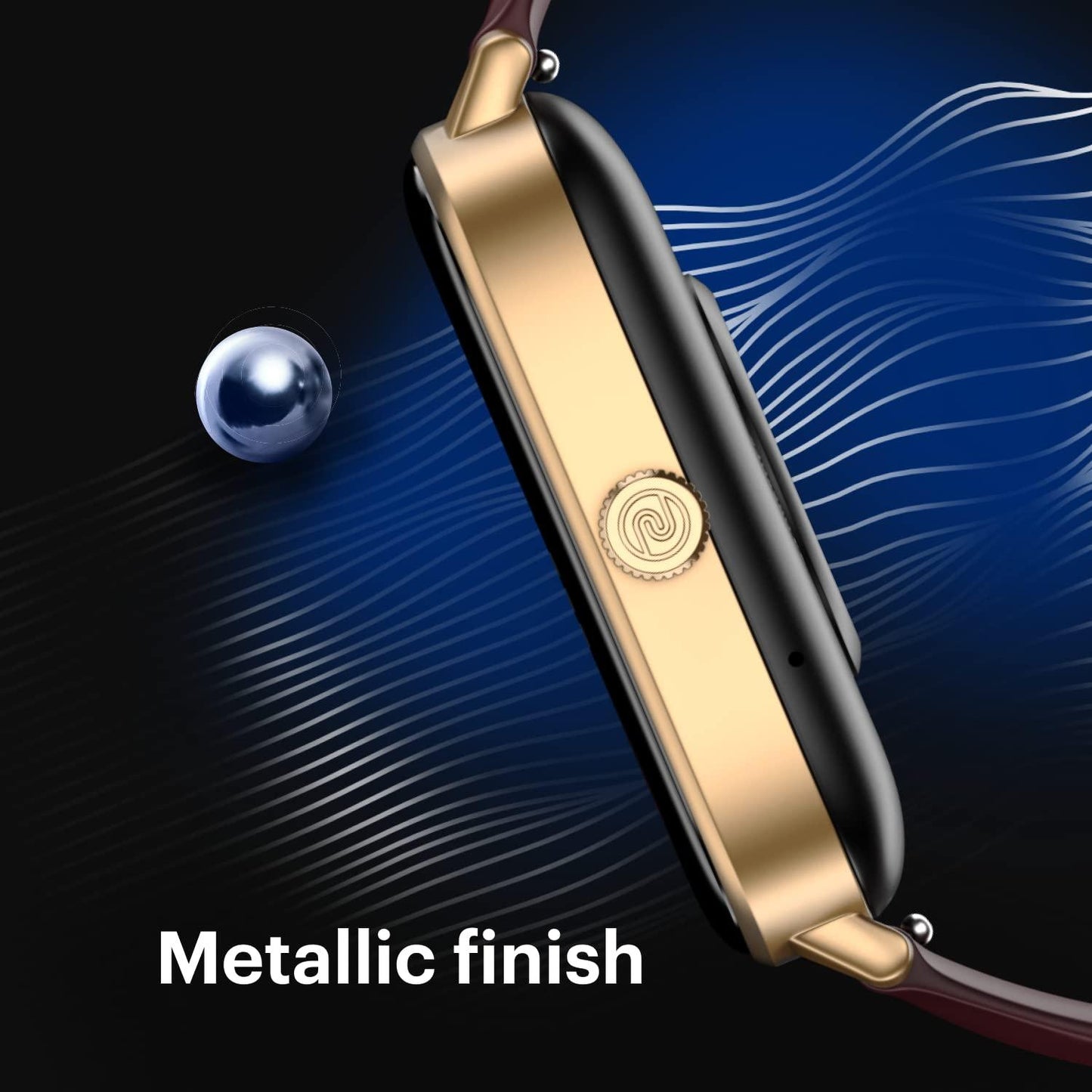 Noise New Macro Smart Watch with 2.0” HD Display,Metallic Finish BT Calling, Functional Crown, 7 Days Battery Life, Sleep Tracking, 200+ Watch Faces (Elite Black) - Nalanda Enterprises