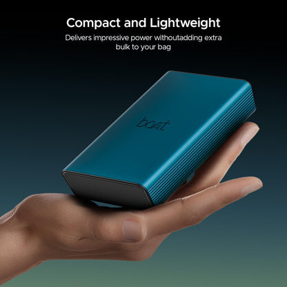boAt Newly Launched Pocket Energyshroom PB400 Pro 20000mAh | Compact Power Bank w/Type-C Input (2-Way Port), 3X Output Ports,2-Way 22.5W Fast Charging, Pass-Through Charging(Carbon Black) - Nalanda Enterprises