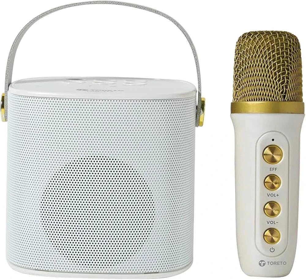 Toreto Jukebox Wireless Bluetooth Speaker 10W with Wireless Karaoke MIc IVoice Changing Feature | Deep Bass I USB I TWS I AUX I Outdoor Speaker with Carrying Strap - Nalanda Enterprises