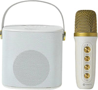 Toreto Jukebox Wireless Bluetooth Speaker 10W with Wireless Karaoke MIc IVoice Changing Feature | Deep Bass I USB I TWS I AUX I Outdoor Speaker with Carrying Strap - Nalanda Enterprises