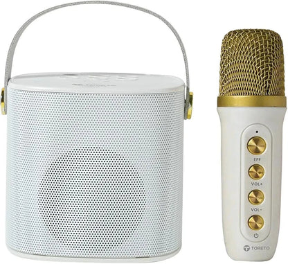 Toreto Jukebox Wireless Bluetooth Speaker 10W with Wireless Karaoke MIc IVoice Changing Feature | Deep Bass I USB I TWS I AUX I Outdoor Speaker with Carrying Strap - Nalanda Enterprises