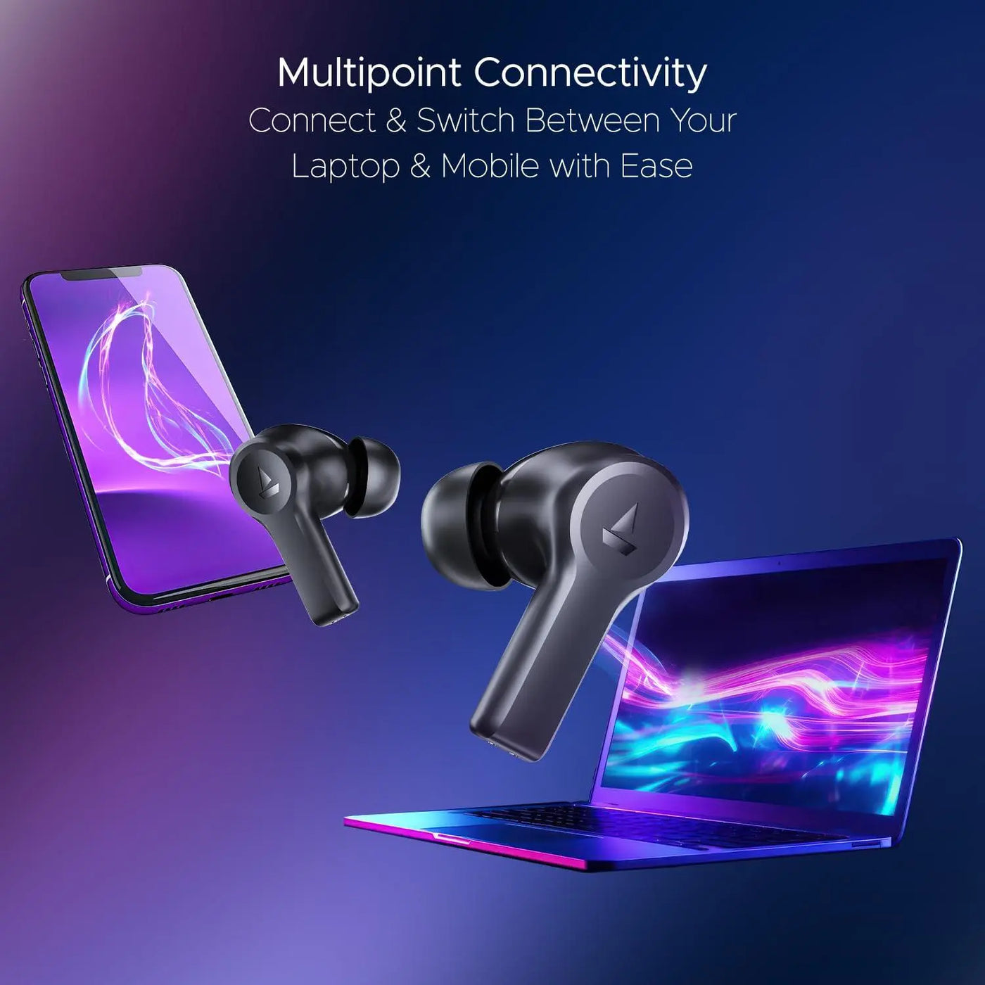 boAt Nirvana Lucid w/ 32 dB ANC, Multi-Point Connectivity, in-Ear Detection, 60HRS Playback, Hearables App, 4 Mics ENx, IPX5 Truly Wireless in Ear Earbuds, TWS Ear Buds - Nalanda Enterprises