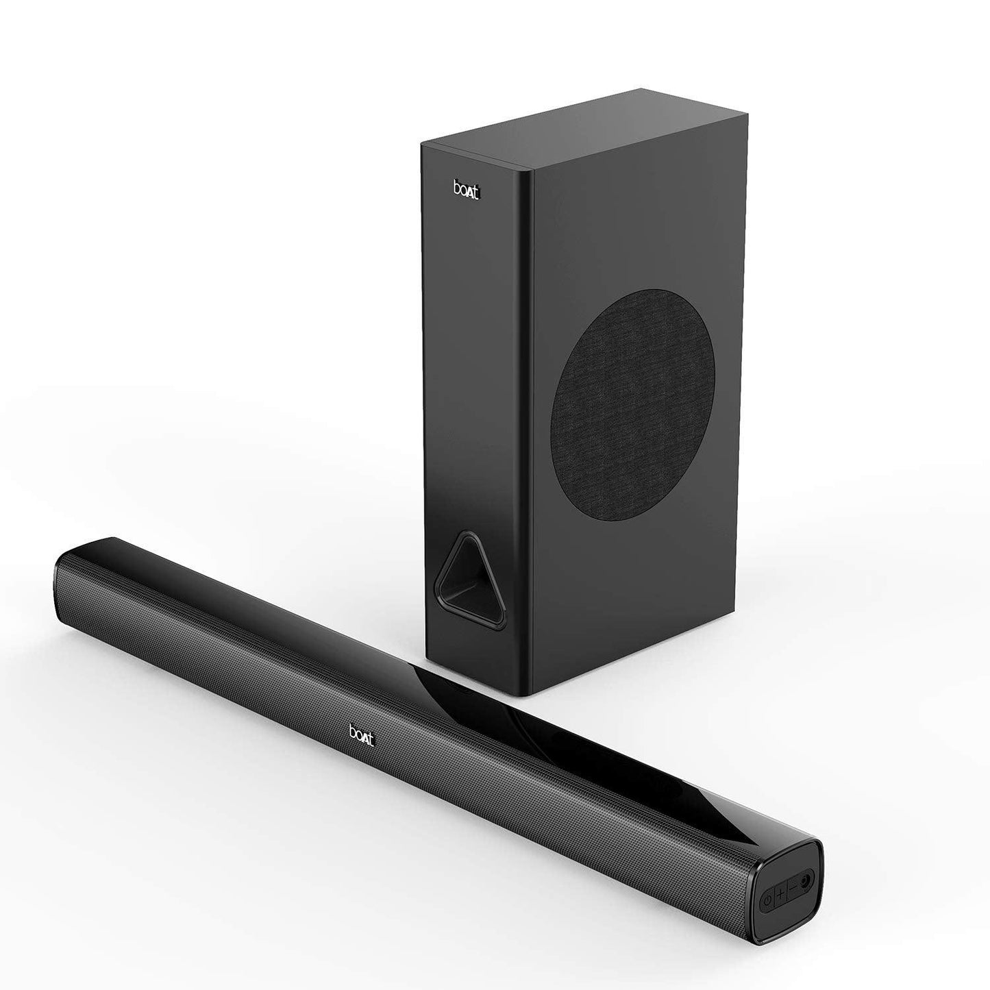 boAt Aavante Bar 1500 2.1 Channel Home Theatre Soundbar with 120W Signature Sound, Wired Subwoofer, Multiple Connectivity Modes, Entertainment EQ Modes and Sleek Finish (Black) - Nalanda Enterprises