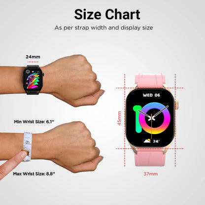 Fire-Boltt Emperor AMOLED 1.96" Display, Bluetooth Calling Smartwatch, AI Voice Assistant, 100+ App Based Sports Modes, Rotating Crown with Always On Display (Pink)
