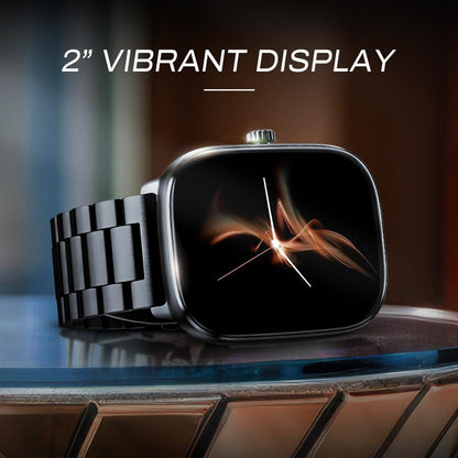 Noise New Macro Smart Watch with 2.0” HD Display,Metallic Finish BT Calling, Functional Crown, 7 Days Battery Life, Sleep Tracking, 200+ Watch Faces (Elite Black) - Nalanda Enterprises