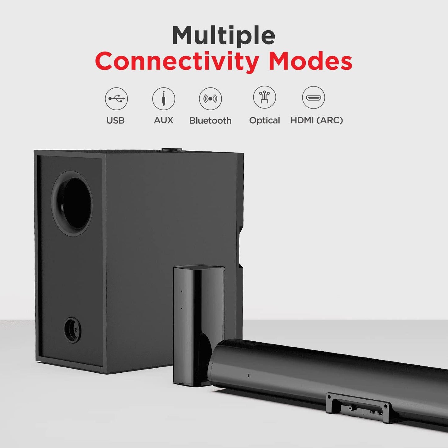 boAt Aavante Bar 1500 2.1 Channel Home Theatre Soundbar with 120W Signature Sound, Wired Subwoofer, Multiple Connectivity Modes, Entertainment EQ Modes and Sleek Finish (Black) - Nalanda Enterprises