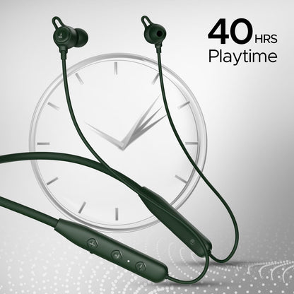 boAt Rockerz 109 Bluetooth Neckband with 40 hrs Playback,ENx Technology, Beast Mode (60ms), Magnetic Buds, Dual Pairing, ASAP Charge, IPX5 Water Resistance(Active Black) - Nalanda Enterprises