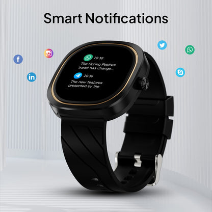 Fire-Boltt Collide 1.32" Display Smartwatch, Bluetooth Calling with Body Shielding Metal Paint, Single BT Connection, BT 2.0 Ultra Low Power Consumption, SpO2 (Silver Black)