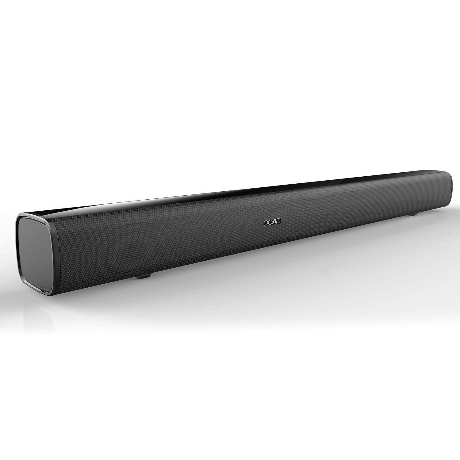 boAt Aavante Bar 1500 2.1 Channel Home Theatre Soundbar with 120W Signature Sound, Wired Subwoofer, Multiple Connectivity Modes, Entertainment EQ Modes and Sleek Finish (Black) - Nalanda Enterprises