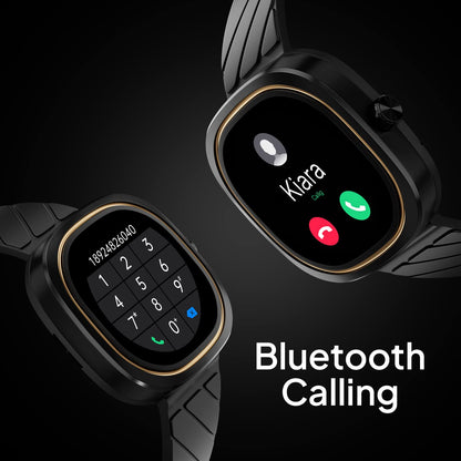 Fire-Boltt Collide 1.32" Display Smartwatch, Bluetooth Calling with Body Shielding Metal Paint, Single BT Connection, BT 2.0 Ultra Low Power Consumption, SpO2 (Silver Black)